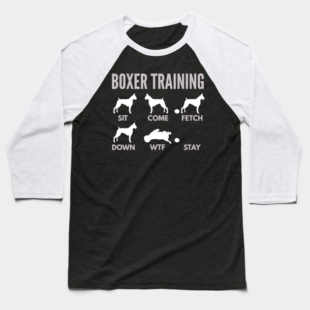 Boxer Training Boxer Dog Tricks Baseball T-Shirt by DoggyStyles